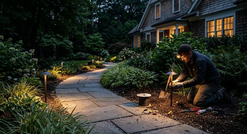 Courtyard Light Installation in Denver, CO