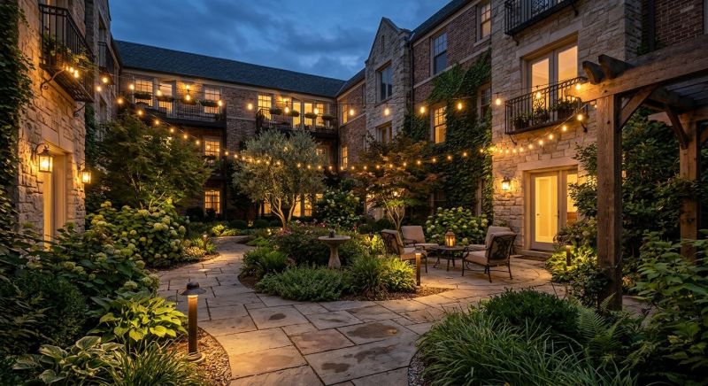 Courtyard Light Installation in Overland Park, KS