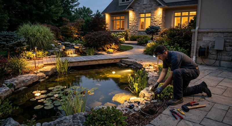 Pond Lighting Installation in Olathe, KS